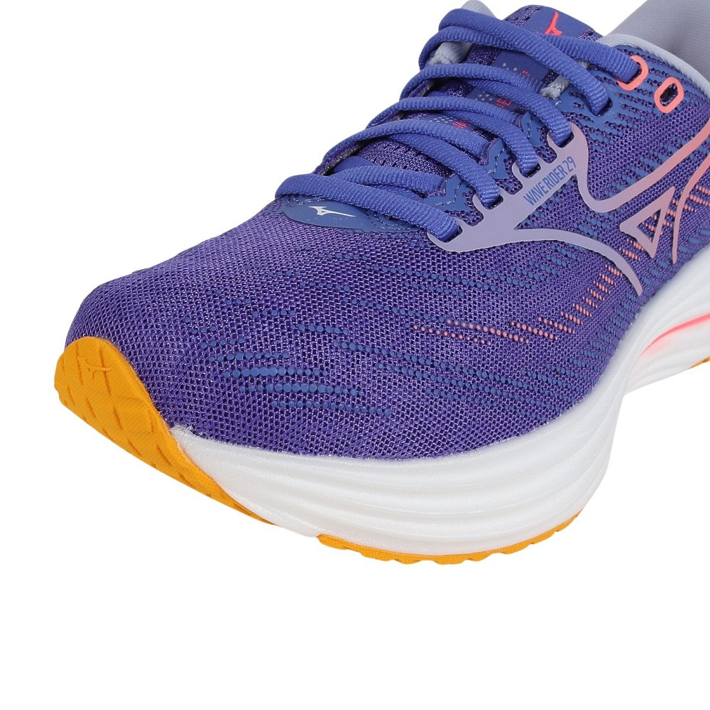 ミズノ（MIZUNO）（レディース）ランニングシューズ ジョギングシューズ ウエーブライダー29 SW パープル ホワイト J1GD250627