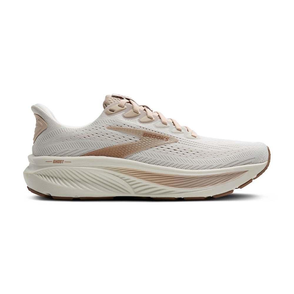 ブルックス（BROOKS）（レディース）ランニングシューズ ジョギングシューズ ゴースト 17 ホワイト ブラウン BRW4312 W/BR スニーカー