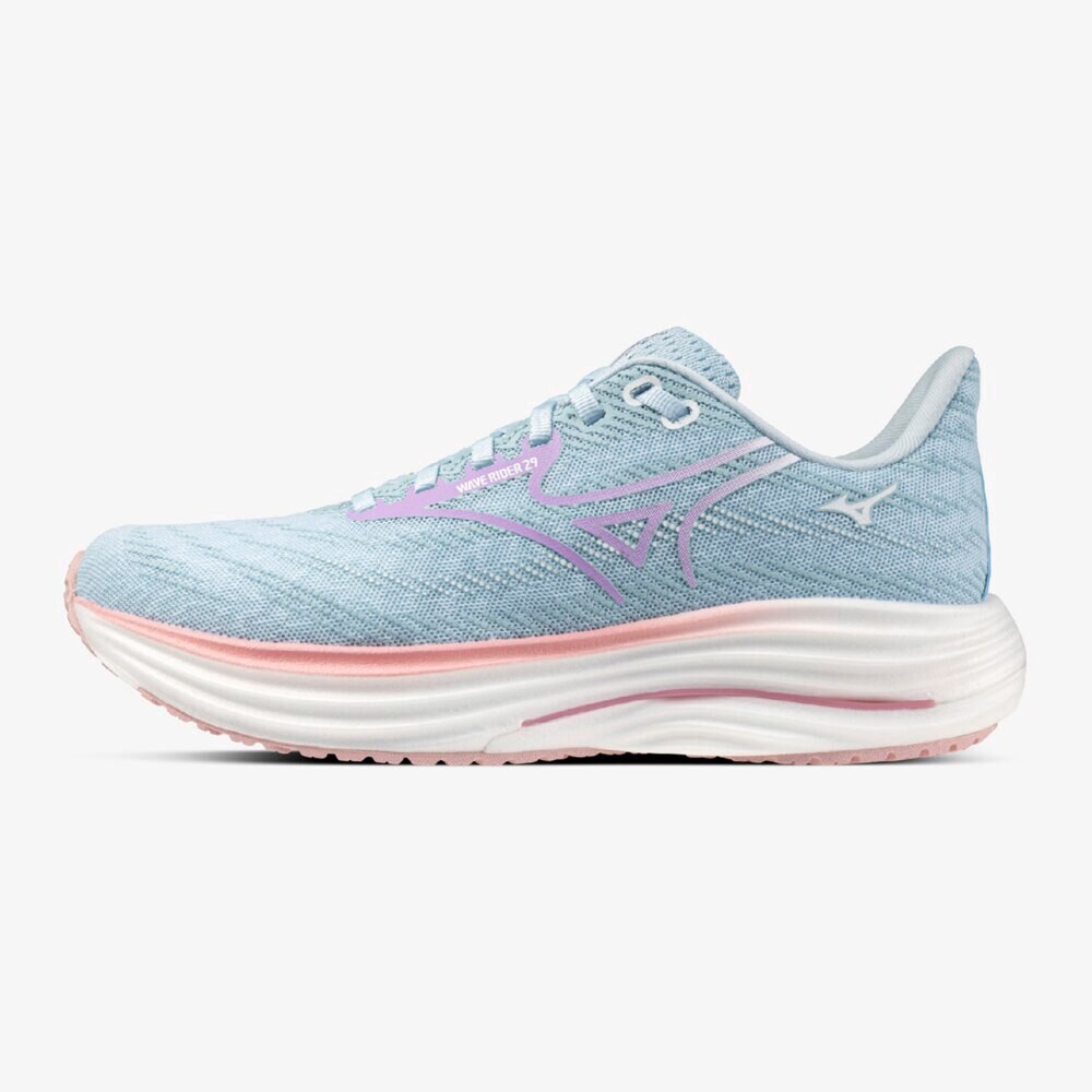 ミズノ（MIZUNO）（レディース）ランニングシューズ ジョギングシューズ ウエーブ ライダー 29 SW ライトブルー J1GD250625 スニーカー
