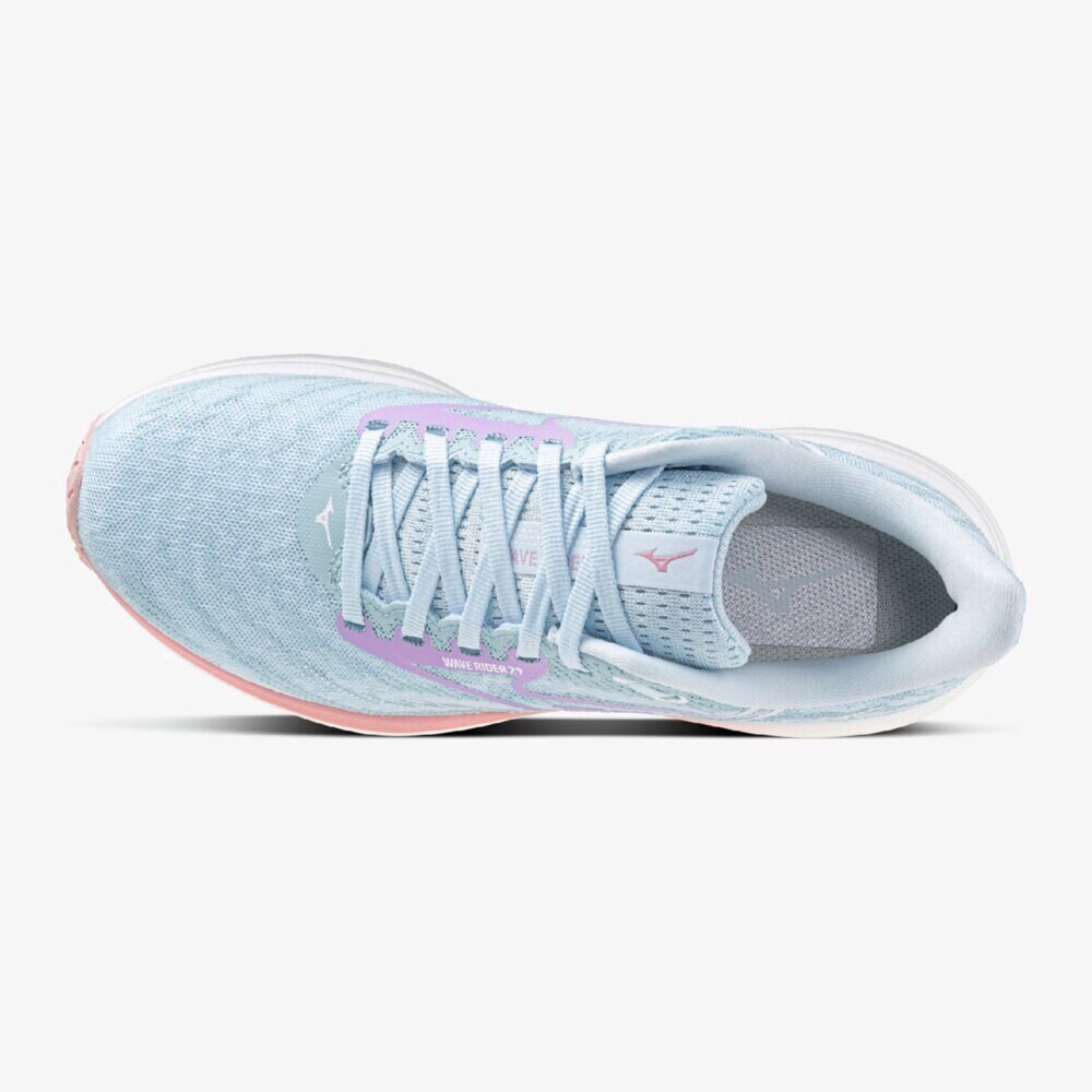 ミズノ（MIZUNO）（レディース）ランニングシューズ ジョギングシューズ ウエーブ ライダー 29 SW ライトブルー J1GD250625 スニーカー