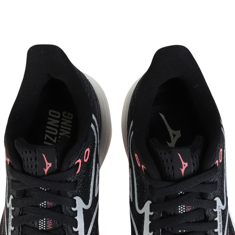 ミズノ（MIZUNO）（レディース）ランニングシューズ ジョギングシューズ ウエーブライダー 29 SW ブラック シルバー J1GD250675 部活 スポーツシューズ