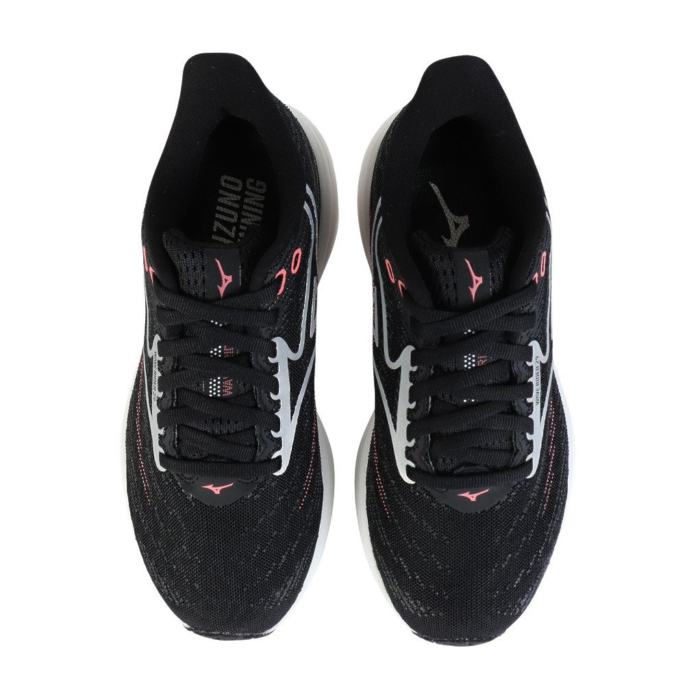 ミズノ（MIZUNO）（レディース）ランニングシューズ ジョギングシューズ ウエーブライダー 29 SW ブラック シルバー J1GD250675 部活 スポーツシューズ