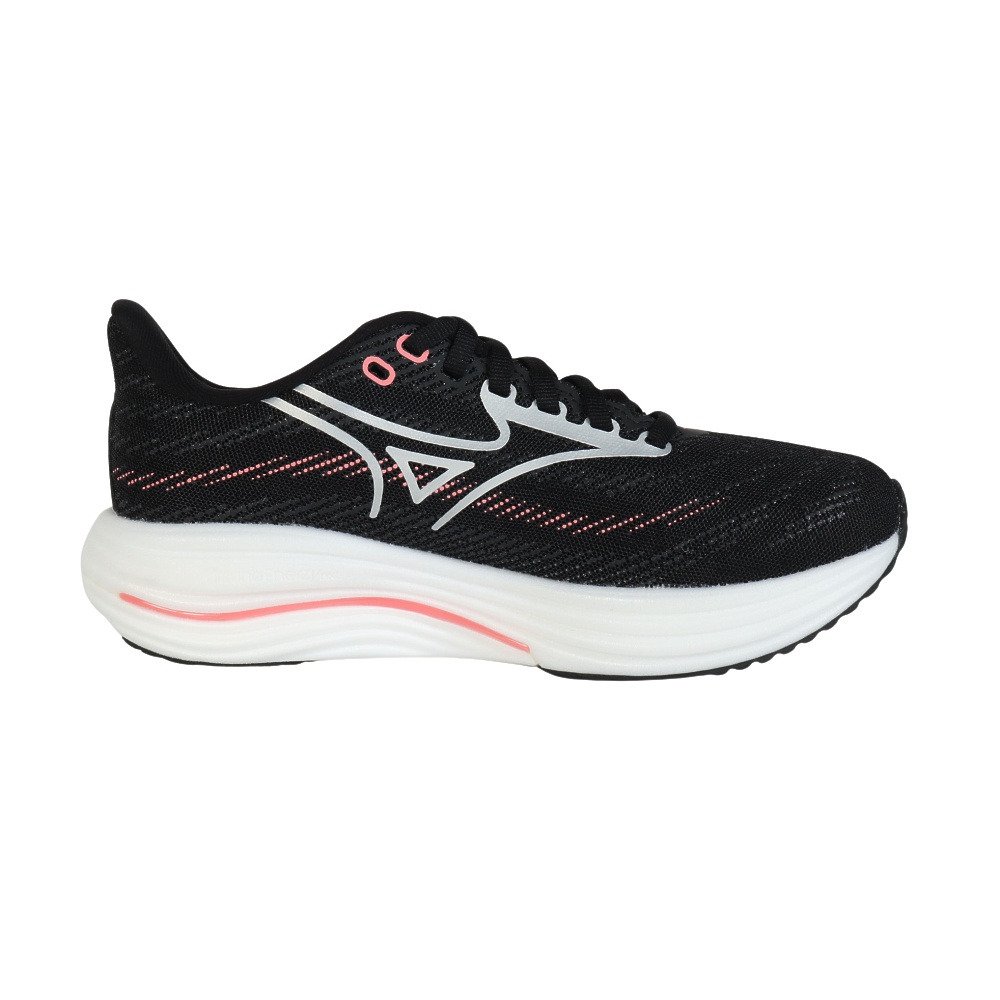 ミズノ（MIZUNO）（レディース）ランニングシューズ ジョギングシューズ ウエーブライダー 29 SW ブラック シルバー J1GD250675 部活 スポーツシューズ