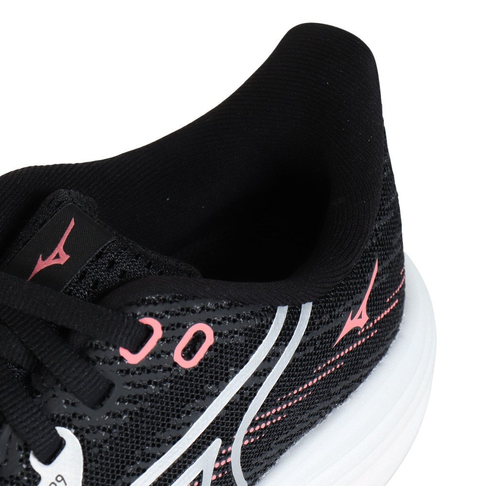 ミズノ（MIZUNO）（レディース）ランニングシューズ ジョギングシューズ ウエーブライダー 29 SW ブラック シルバー J1GD250675 部活 スポーツシューズ