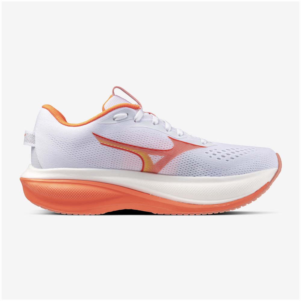 ミズノ（MIZUNO）（レディース）ランニングシューズ ジョギングシューズ ウエーブライダー 30 ホワイト オレンジ J1GW262071 スポーツシューズ