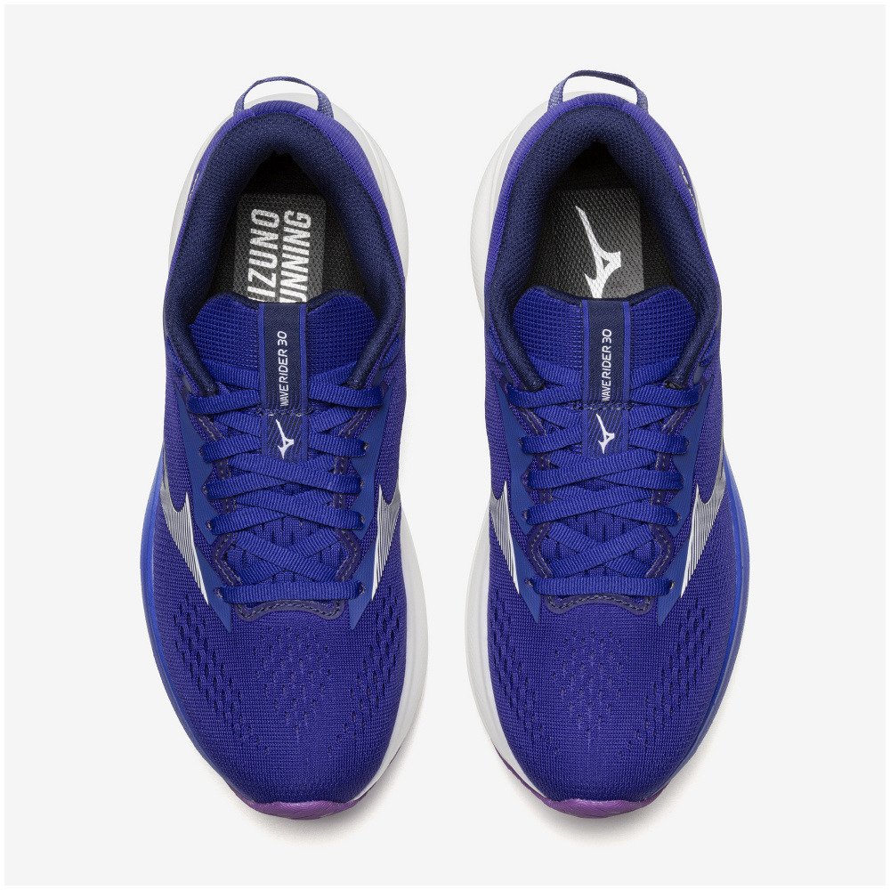 ミズノ（MIZUNO）（レディース）ランニングシューズ ジョギングシューズ ウエーブライダー 30 ブルー ホワイト J1GW262073 スポーツシューズ