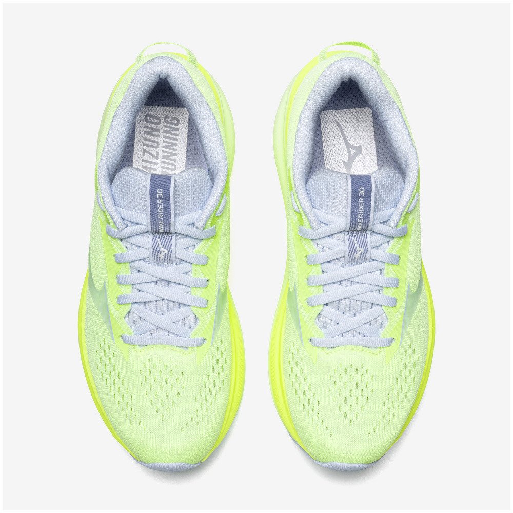ミズノ（MIZUNO）（レディース）ランニングシューズ ジョギングシューズ ウエーブライダー 30 イエロー ブルー J1GW262078 スポーツシューズ