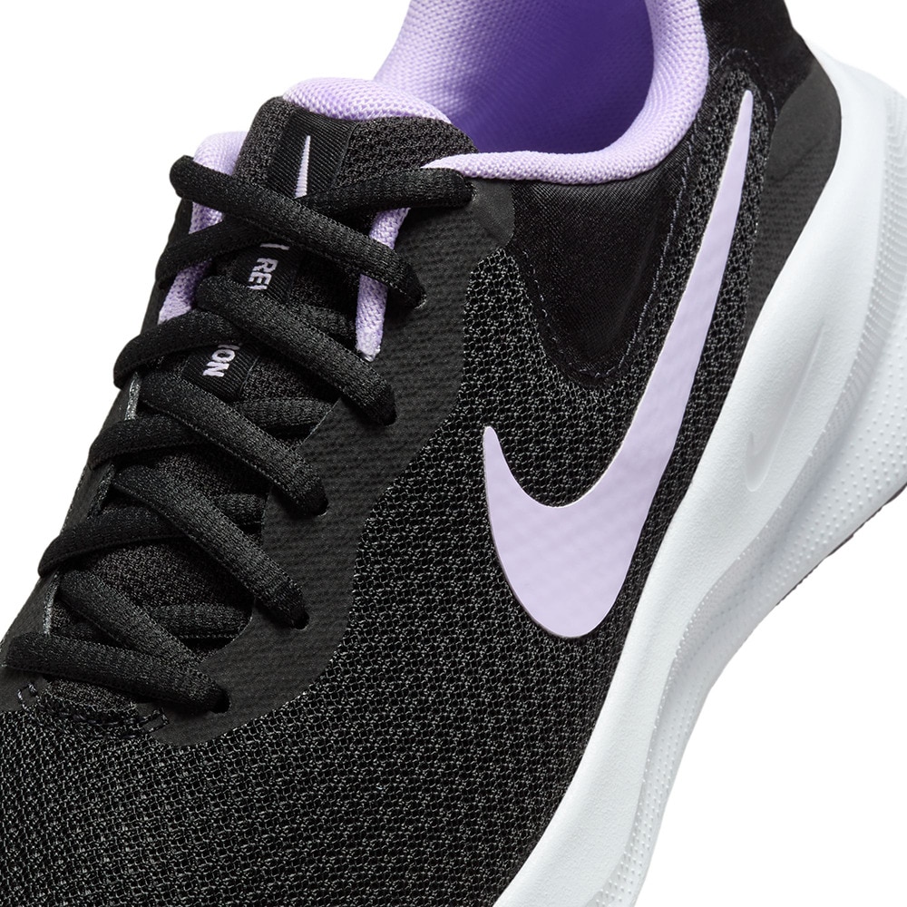ナイキ（NIKE）（レディース）スポーツ シューズ レボリューション7 ブラック パープル FB2208-009 スニーカー ランニング クッション性 学校 部活 通学