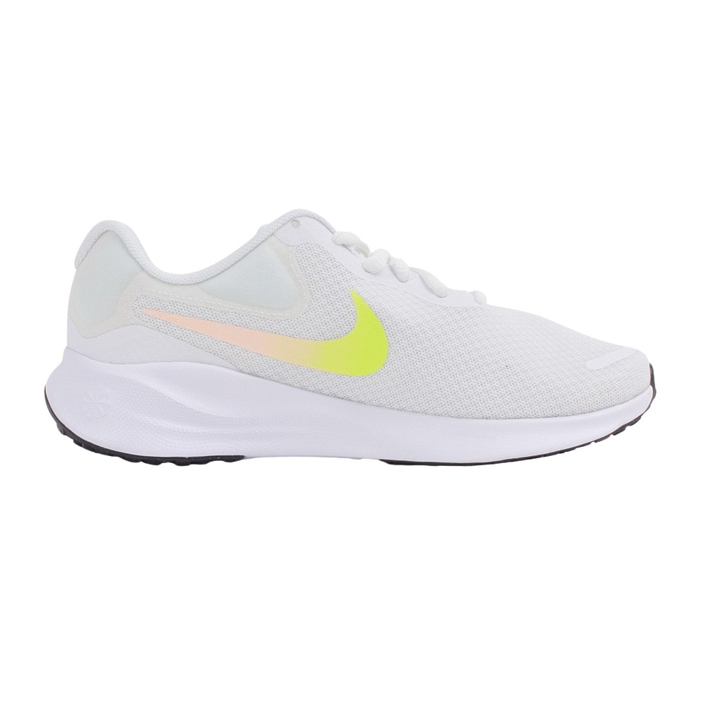 ナイキ（NIKE）（レディース）スポーツ シューズ レボリューション7ワイド ホワイト イエロー FZ6829-103 スニーカー クッション性 学校 部活 登校 通学 運動