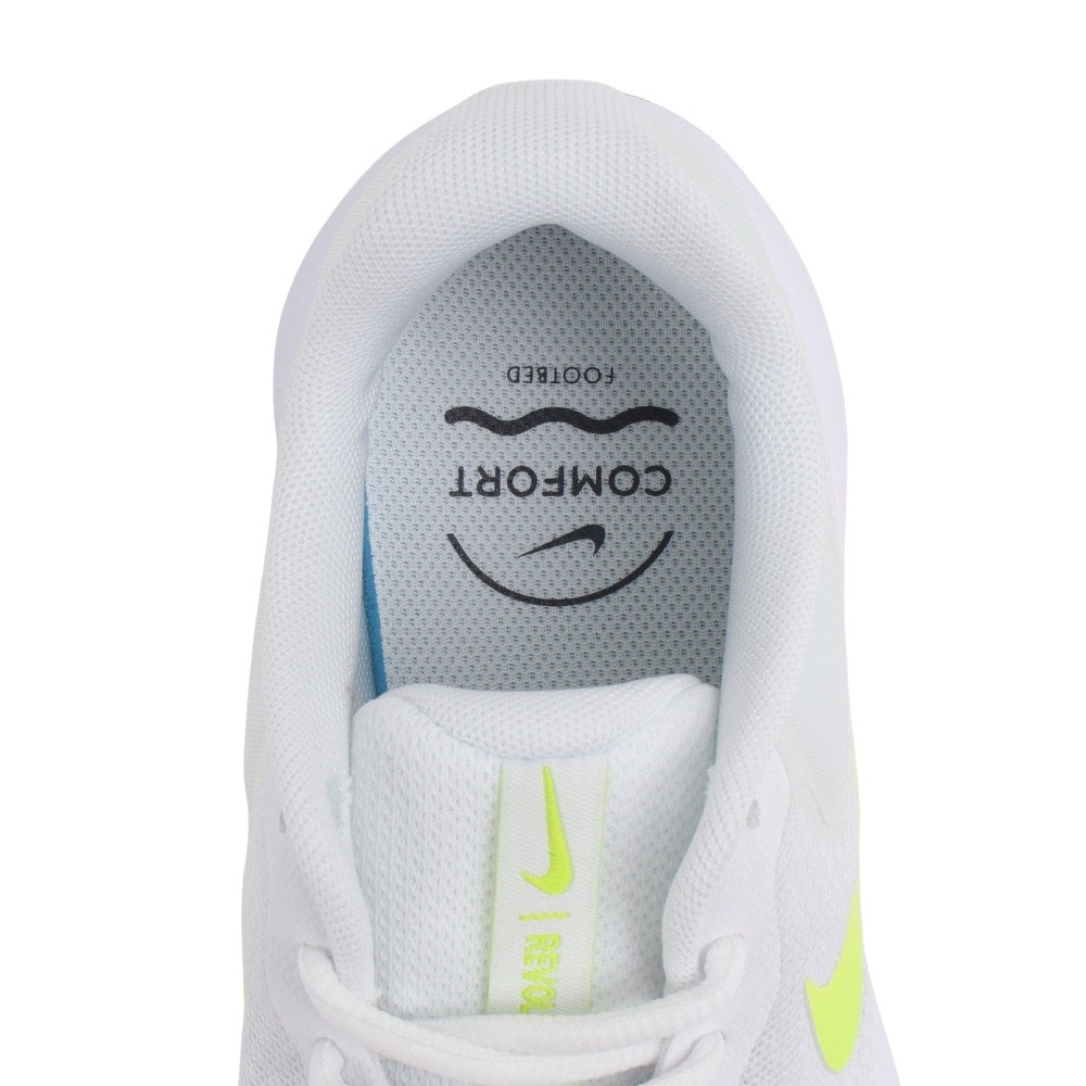 ナイキ（NIKE）（レディース）スポーツ シューズ レボリューション7ワイド ホワイト イエロー FZ6829-103 スニーカー クッション性 学校 部活 登校 通学 運動