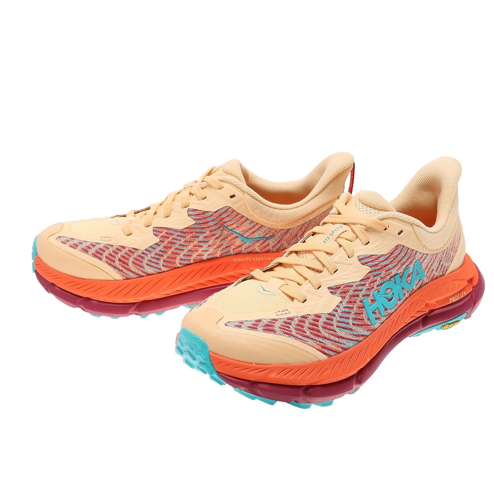 ホカ（HOKA）（レディース）ランニングシューズ マファテ スピード 4 レギュラー オレンジ 1131056-IFLM スニーカー トレイルラン トレーニング クッション