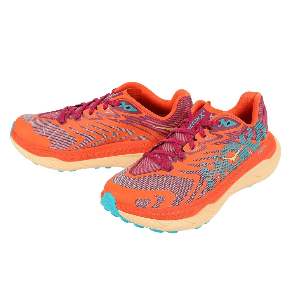 ホカ（HOKA）（レディース）ランニングシューズ トレランシューズ テクトン X 2 レギュラー オレンジ 1134507-CJFM トレイルラン トレーニング 安定性 軽量
