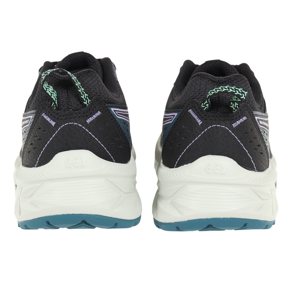 アシックス（ASICS）（レディース）ランニングシューズ ゲル ベンチャー 9 ブラック グリーン 1012B313.003 スニーカー トレイルラン クッション 軽量