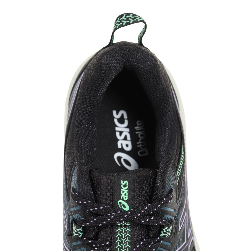 アシックス（ASICS）（レディース）ランニングシューズ ゲル ベンチャー 9 ブラック グリーン 1012B313.003 スニーカー トレイルラン クッション 軽量