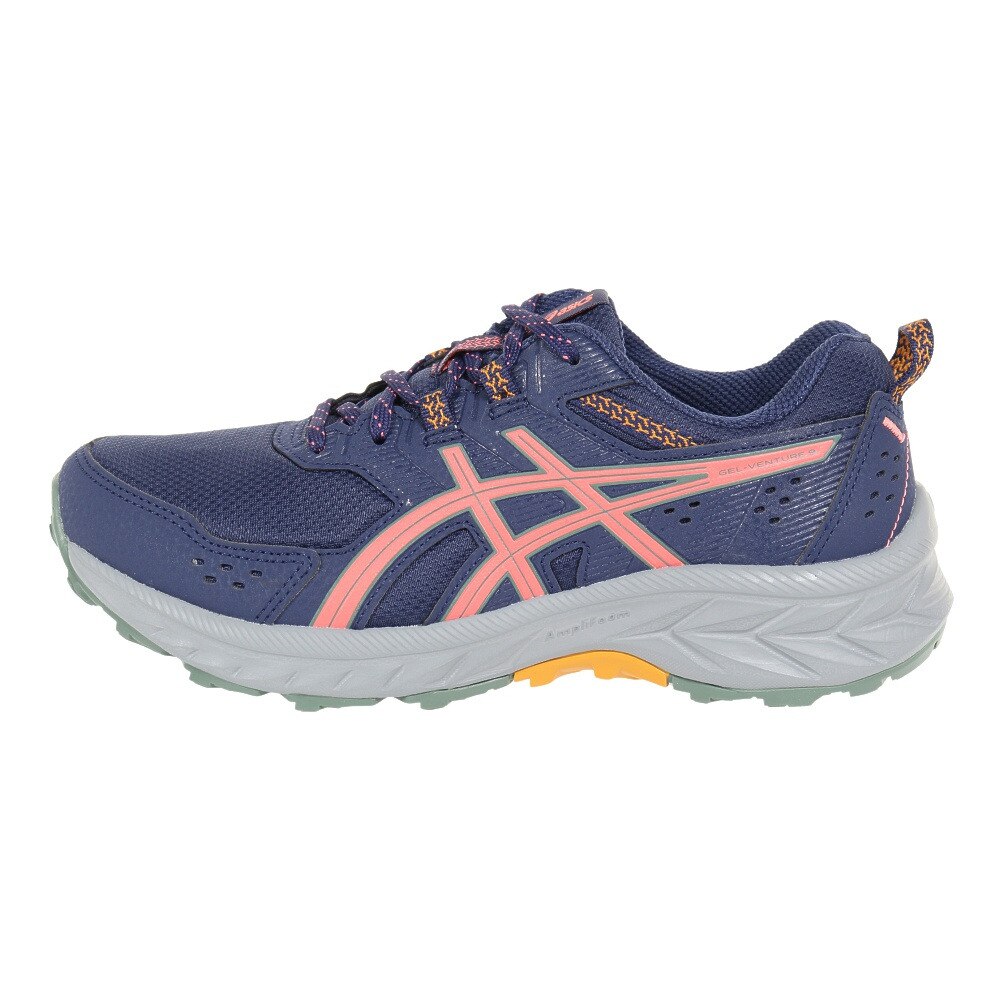 アシックス（ASICS）（レディース）ランニングシューズ ゲル ベンチャー 9 WIDE ネイビー 1012B314.400 スニーカー トレイルラン クッション 軽量