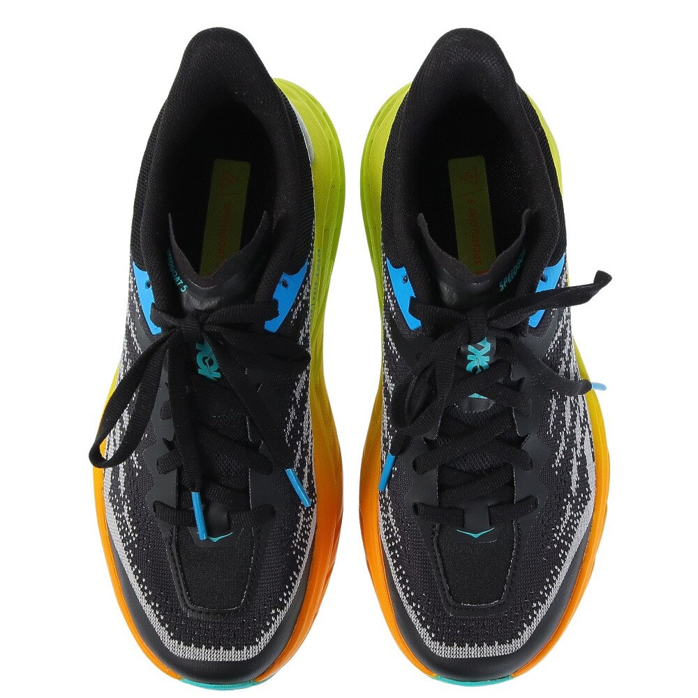 ホカ（HOKA）（レディース）ランニング シューズ スピードゴート5 レギュラー ブラック イエロー 1123158-BEPR スニーカー トレイル クッション性 軽量