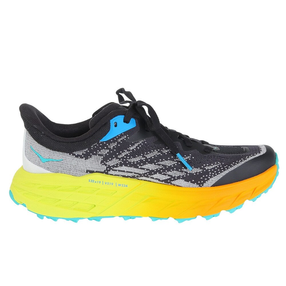 ホカ（HOKA）（レディース）ランニング シューズ スピードゴート5 レギュラー ブラック イエロー 1123158-BEPR スニーカー トレイル クッション性 軽量