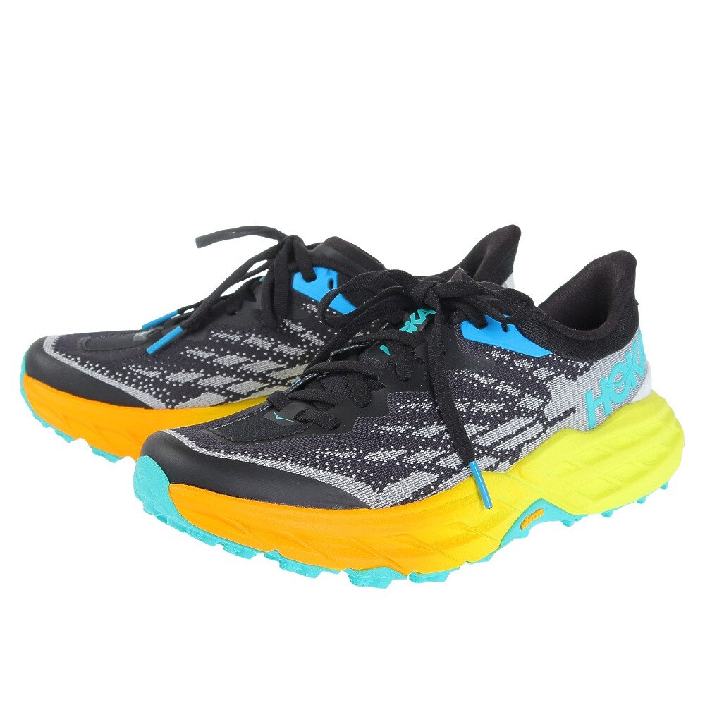 ホカ（HOKA）（レディース）ランニング シューズ スピードゴート5 レギュラー ブラック イエロー 1123158-BEPR スニーカー トレイル クッション性 軽量