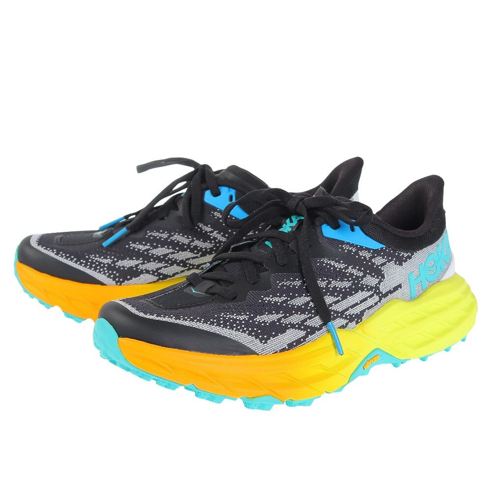 ホカ（HOKA）（レディース）ランニング シューズ スピードゴート5 ブラック イエロー 1123158-BEPR スニーカー トレイル クッション性 軽量