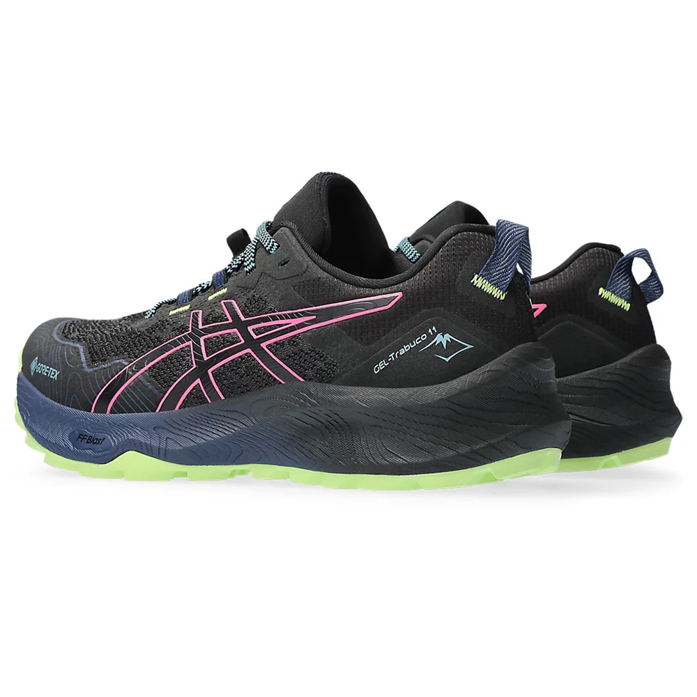 アシックス（ASICS）（レディース）ランニングシューズ ゲル トラブーコ 11 GTX ブラック ピンク 1012B425.003 スニーカー トレイルラン 防水 軽量 安定性