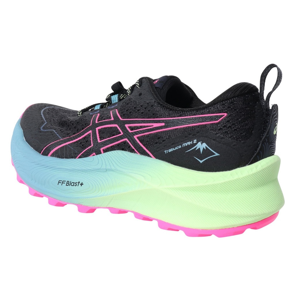 アシックス（ASICS）（レディース）ランニング シューズ トラブーコマックス 2 ブラック ピンク 1012B426.002 スニーカー トレイルラン 軽量 クッション性 