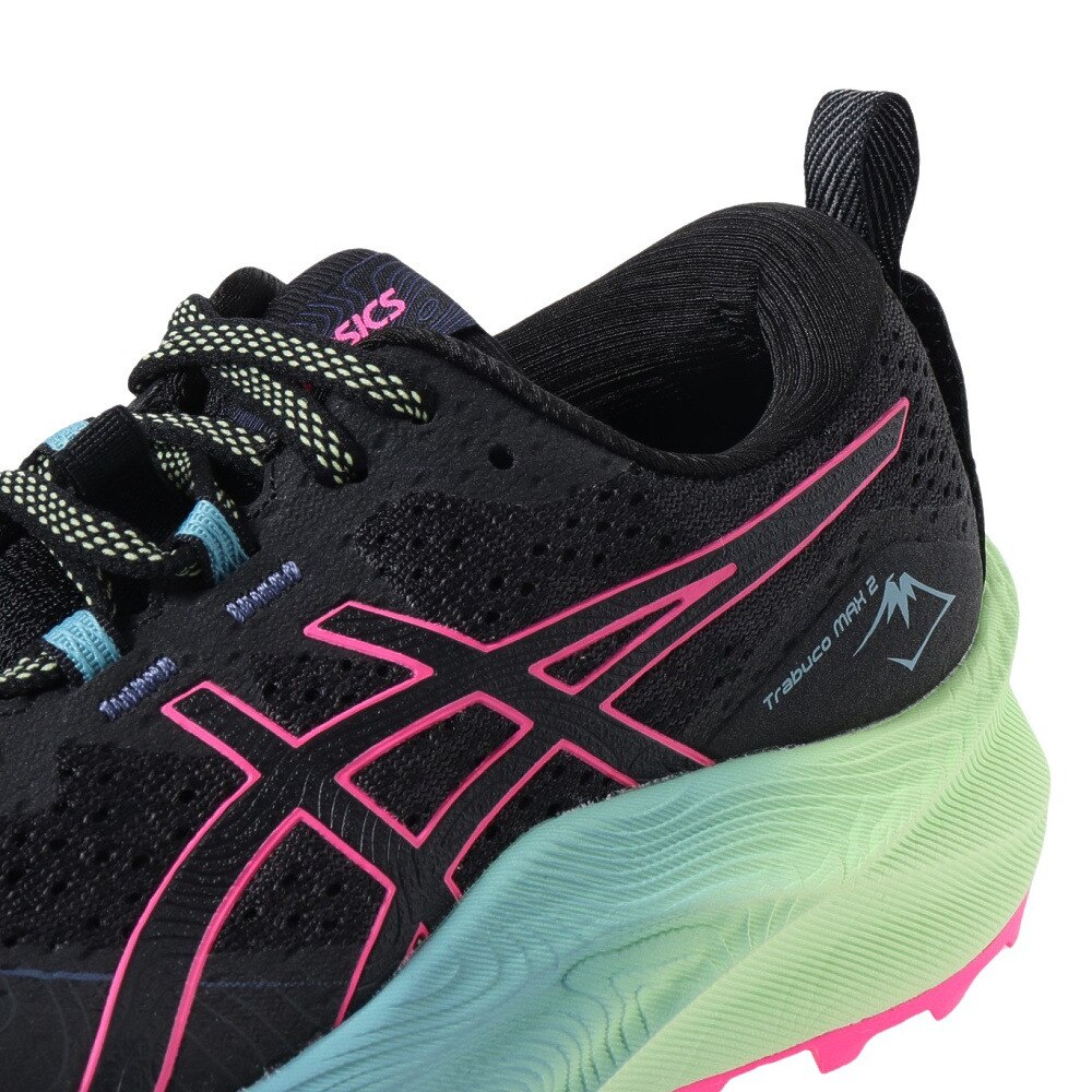 アシックス（ASICS）（レディース）ランニング シューズ トラブーコマックス 2 ブラック ピンク 1012B426.002 スニーカー トレイルラン 軽量 クッション性 