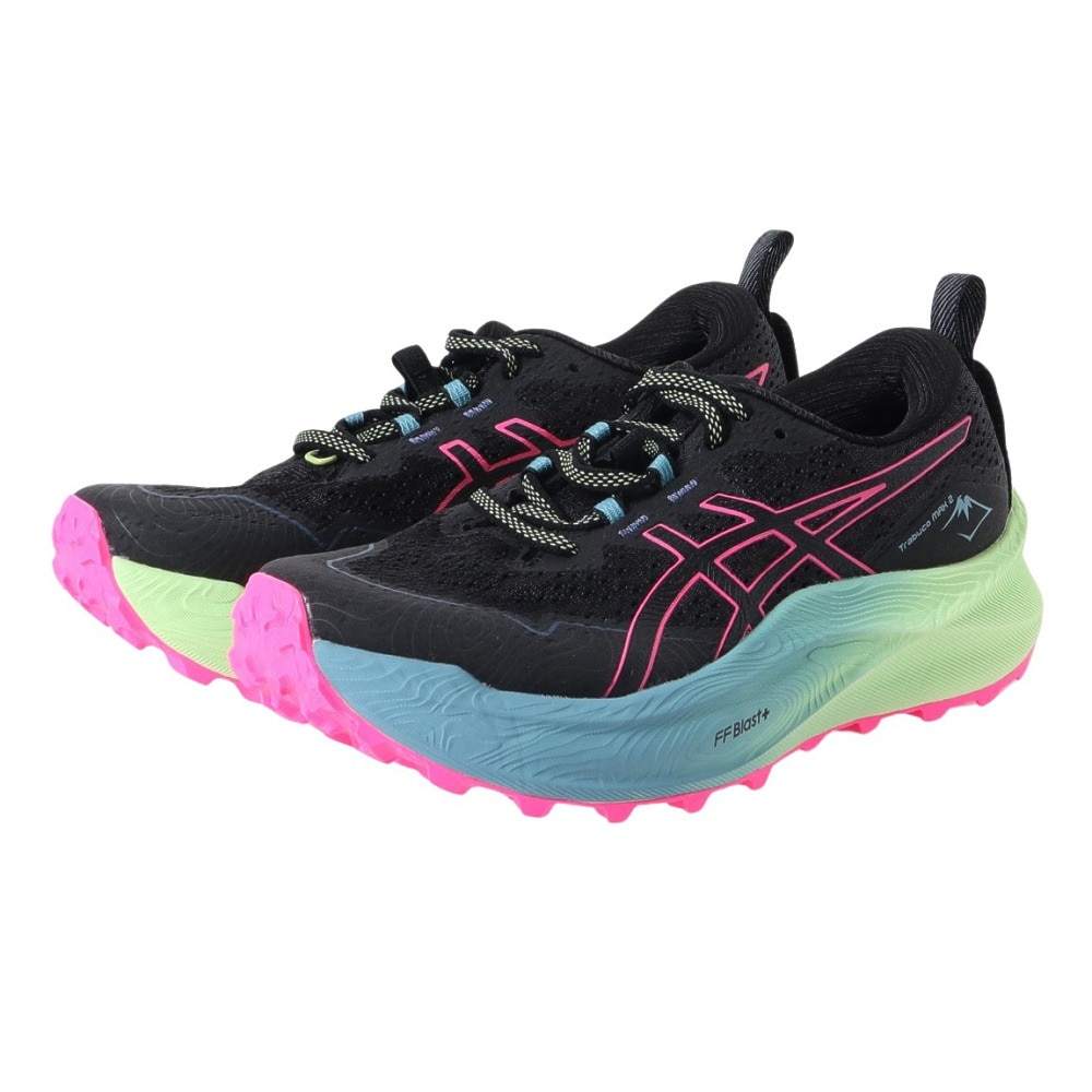 アシックス（ASICS）（レディース）ランニング シューズ トラブーコマックス 2 ブラック ピンク 1012B426.002 スニーカー トレイルラン 軽量 クッション性 