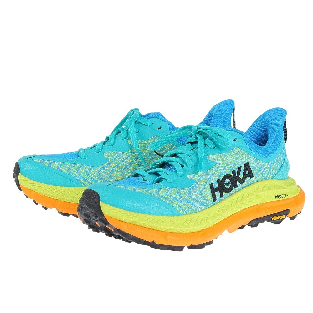 ホカ（HOKA）（レディース）ランニング シューズ マファテ スピード 4 グリーン イエロー 1131056-CDVB スニーカー トレイル クッション性 軽量