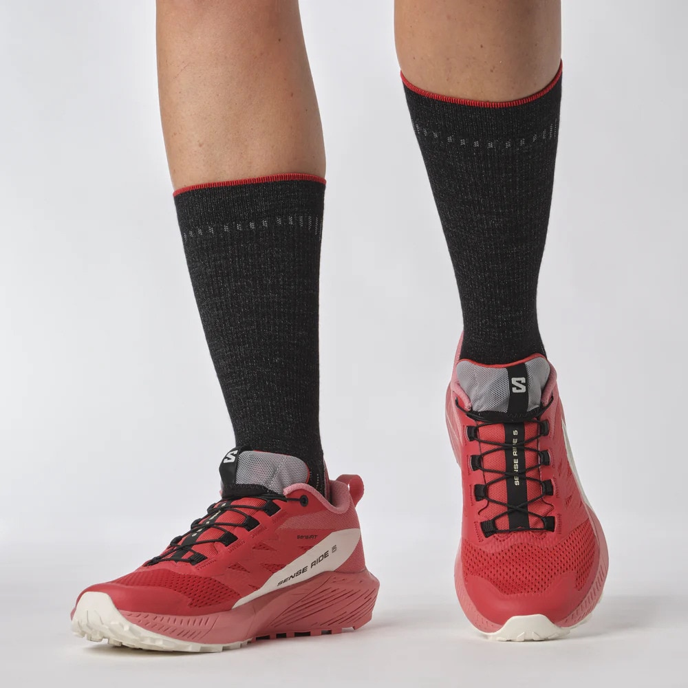 サロモン（SALOMON）（レディース）ランニングシューズ センスライド5 レッド L47215200 スニーカー トレイルラン クッション性 軽量 