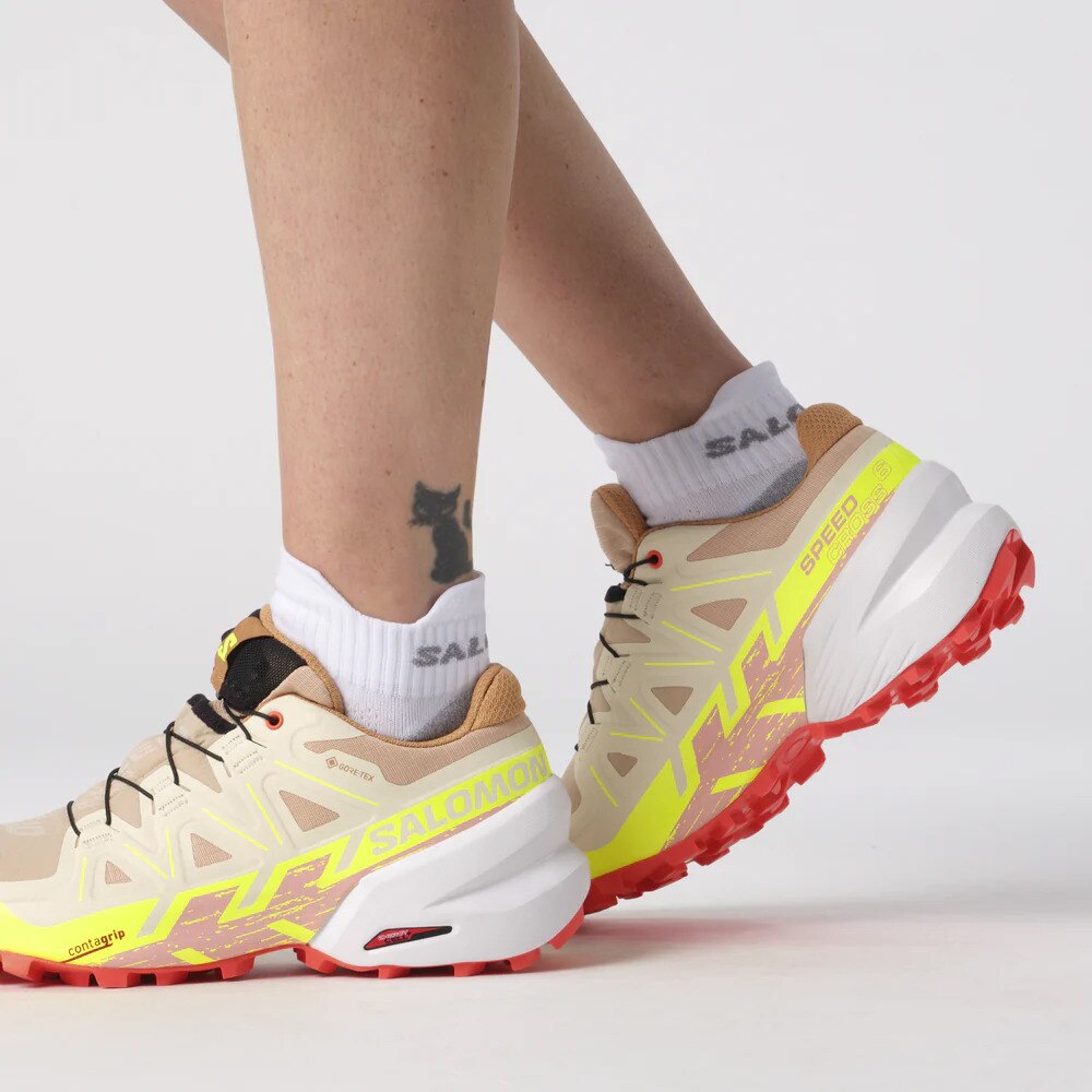 サロモン（SALOMON）（レディース）ランニングシューズ スピードクロス6 GORE-TEX ベージュ L47302200 スニーカー トレイルラン マラソン 防水 雨天 雨