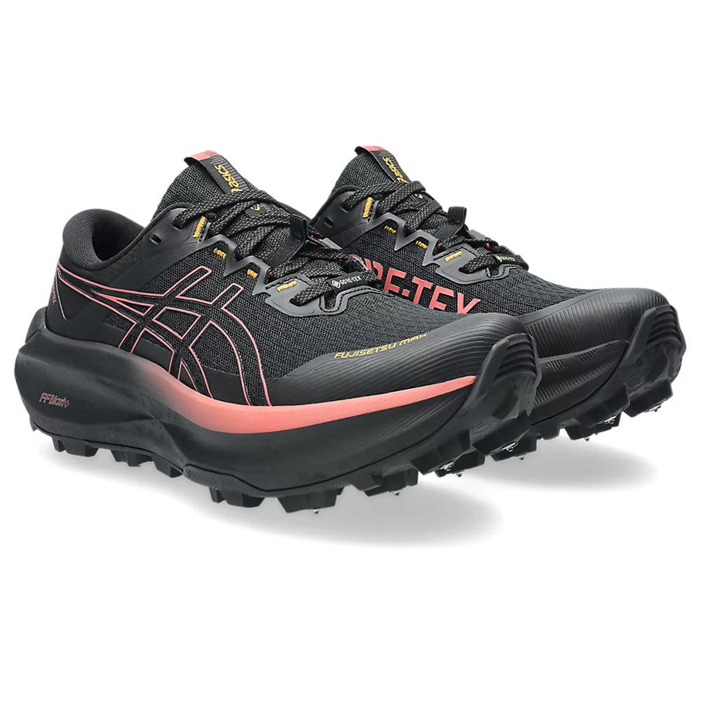 アシックス（ASICS）（レディース）ランニングシューズ トレランシューズ フジセツ マックス GTX ブラック レッド 1012B893.001 スニーカー