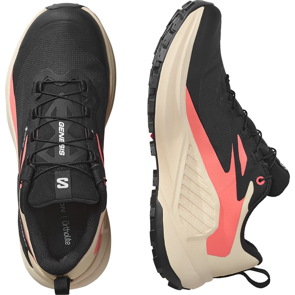 サロモン（SALOMON）（レディース）ランニングシューズ トレランシューズ ジェネシス ゴアテックス ブラック ピンク L47807900 スニーカー