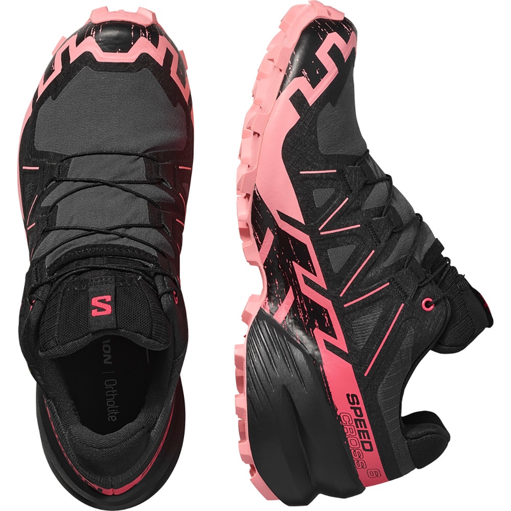 サロモン（SALOMON）（レディース）ランニングシューズ トレランシューズ スピード クロス 6 ゴアテックス ブラック ピンク L47880400 スニーカー