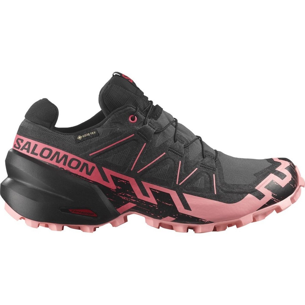 サロモン（SALOMON）（レディース）ランニングシューズ トレランシューズ スピード クロス 6 ゴアテックス ブラック ピンク L47880400 スニーカー