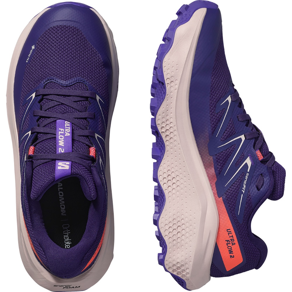 サロモン（SALOMON）（レディース）ランニングシューズ トレランシューズ ウルトラ フロー 2 ゴアテックス パープル L47884300 スニーカー