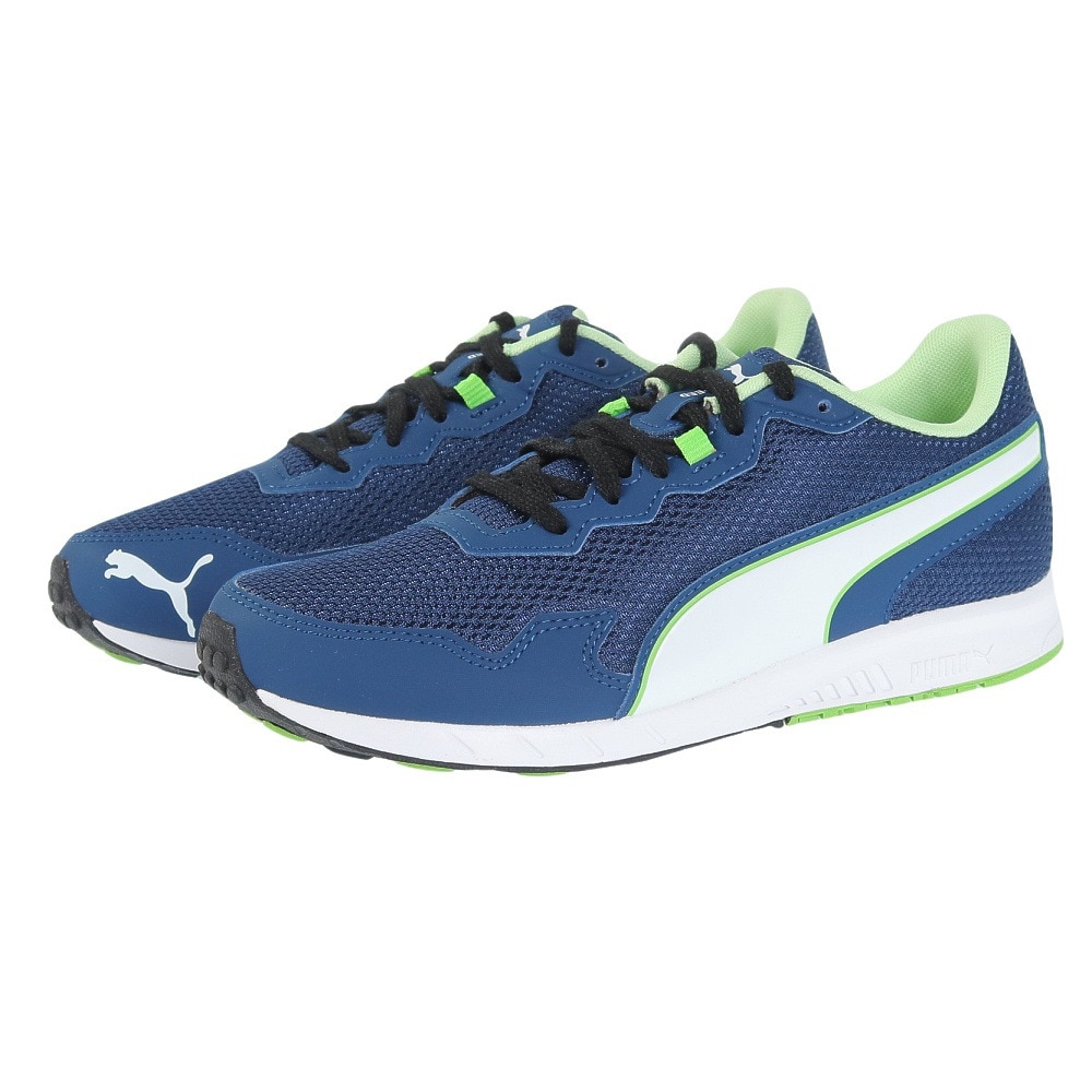 プーマ（PUMA）（キッズ）ジュニア ランニングシューズ スピードモンスターPL ネイビー ホワイト 19536418 スニーカー レース スポーツ 部活 運動会 軽量 