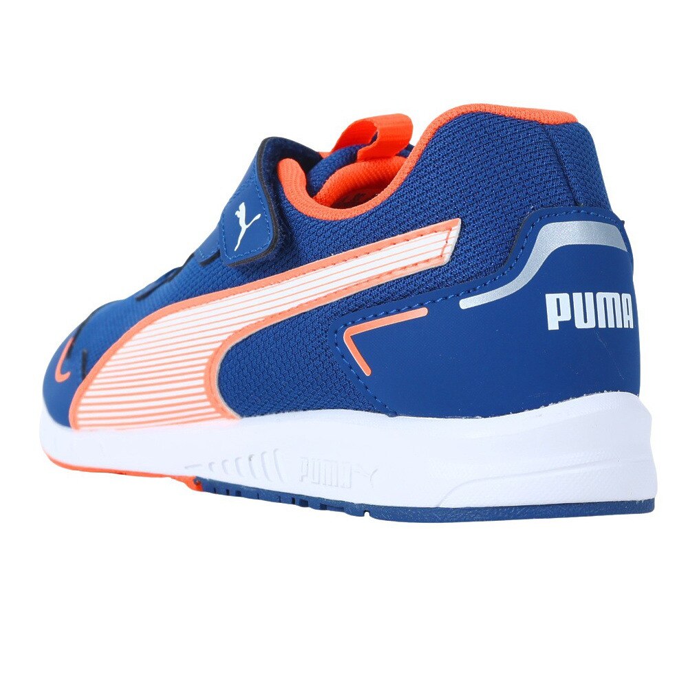 プーマ（PUMA）（キッズ）ジュニア ランニングシューズ スピードモンスター V4 ブルー 37890803 スニーカー スポーツ ベルクロ ベルト付き 運動会 普段使い