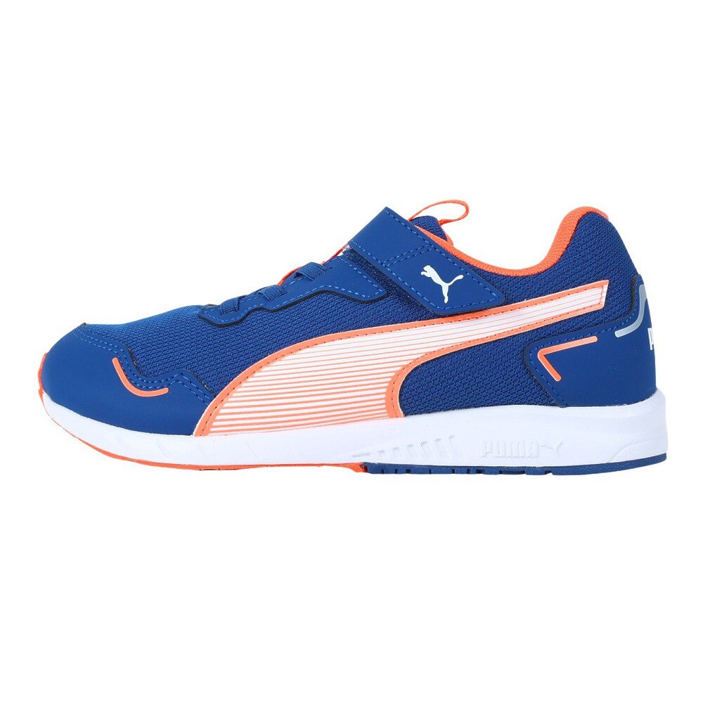 プーマ（PUMA）（キッズ）ジュニア ランニングシューズ スピードモンスター V4 ブルー 37890803 スニーカー スポーツ ベルクロ ベルト付き 運動会 普段使い