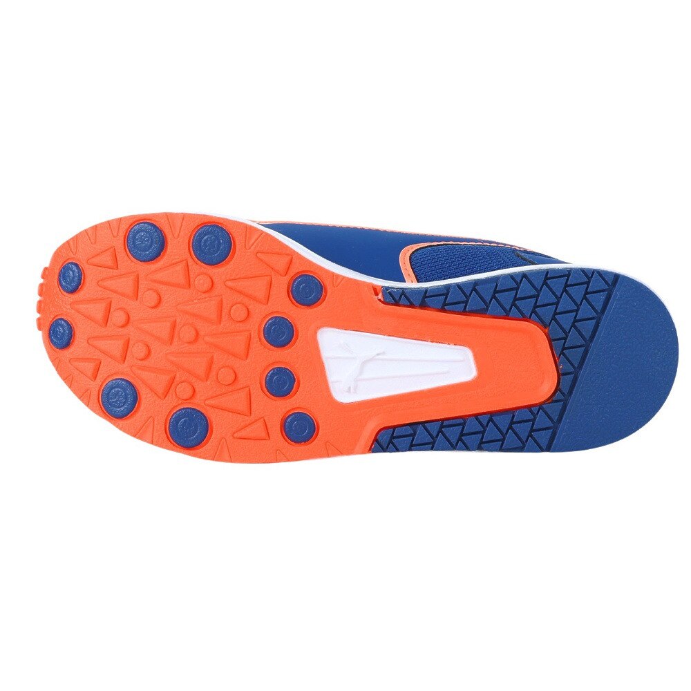 プーマ（PUMA）（キッズ）ジュニア ランニングシューズ スピードモンスター V4 ブルー 37890803 スニーカー スポーツ ベルクロ ベルト付き 運動会 普段使い