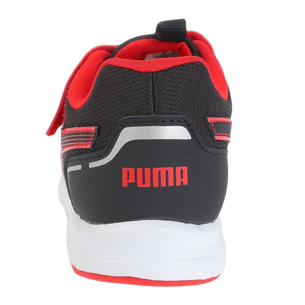 プーマ（PUMA）（キッズ）ジュニア ランニングシューズ スピードモンスターV4 ブラック レッド 37890806 スニーカー レース スポーツ ベルクロ 部活