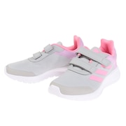 アディダス（adidas）（キッズ）ジュニア スニーカー  グレー ピンク LUT34-GZ6693 テンソーラン ランニングシューズ