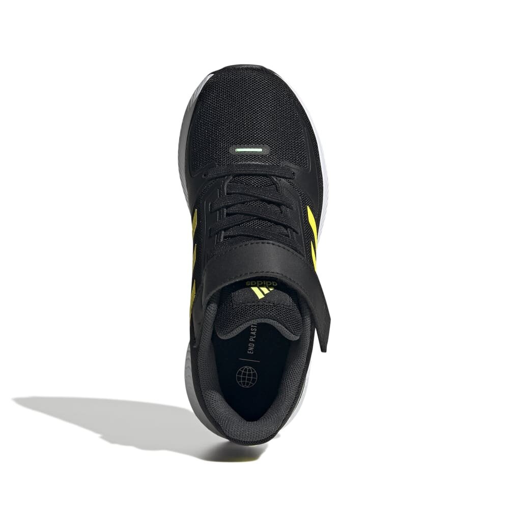 アディダス（adidas）（キッズ）ジュニア スニーカー コアファイト 2.0 ブラック イエロー HR1394 スポーツ シューズ マジックテープ 通学 登校 通気性 
