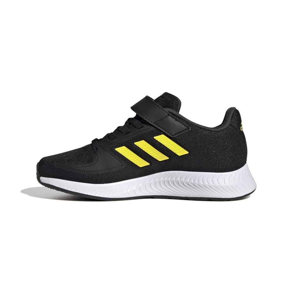 アディダス（adidas）（キッズ）ジュニア スニーカー コアファイト 2.0 ブラック イエロー HR1394 スポーツ シューズ マジックテープ 通学 登校 通気性 