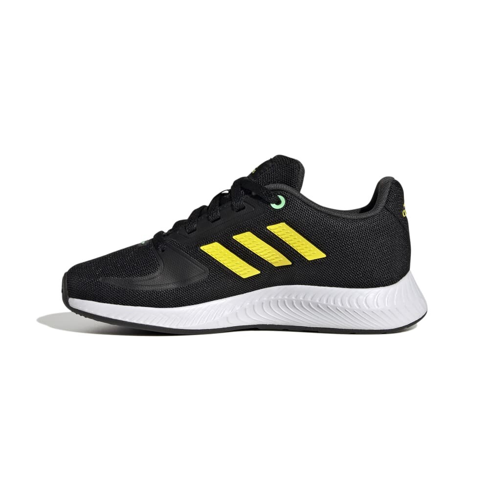 アディダス（adidas）（キッズ）ジュニア スニーカー コアファイト 2.0 ブラック イエロー HR1408 スポーツ シューズ 軽量 通学 登校 運動靴 