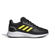 アディダス（adidas）（キッズ）ジュニア スニーカー コアファイト 2.0 ブラック イエロー HR1408 スポーツ シューズ 軽量 通学 登校 運動靴 