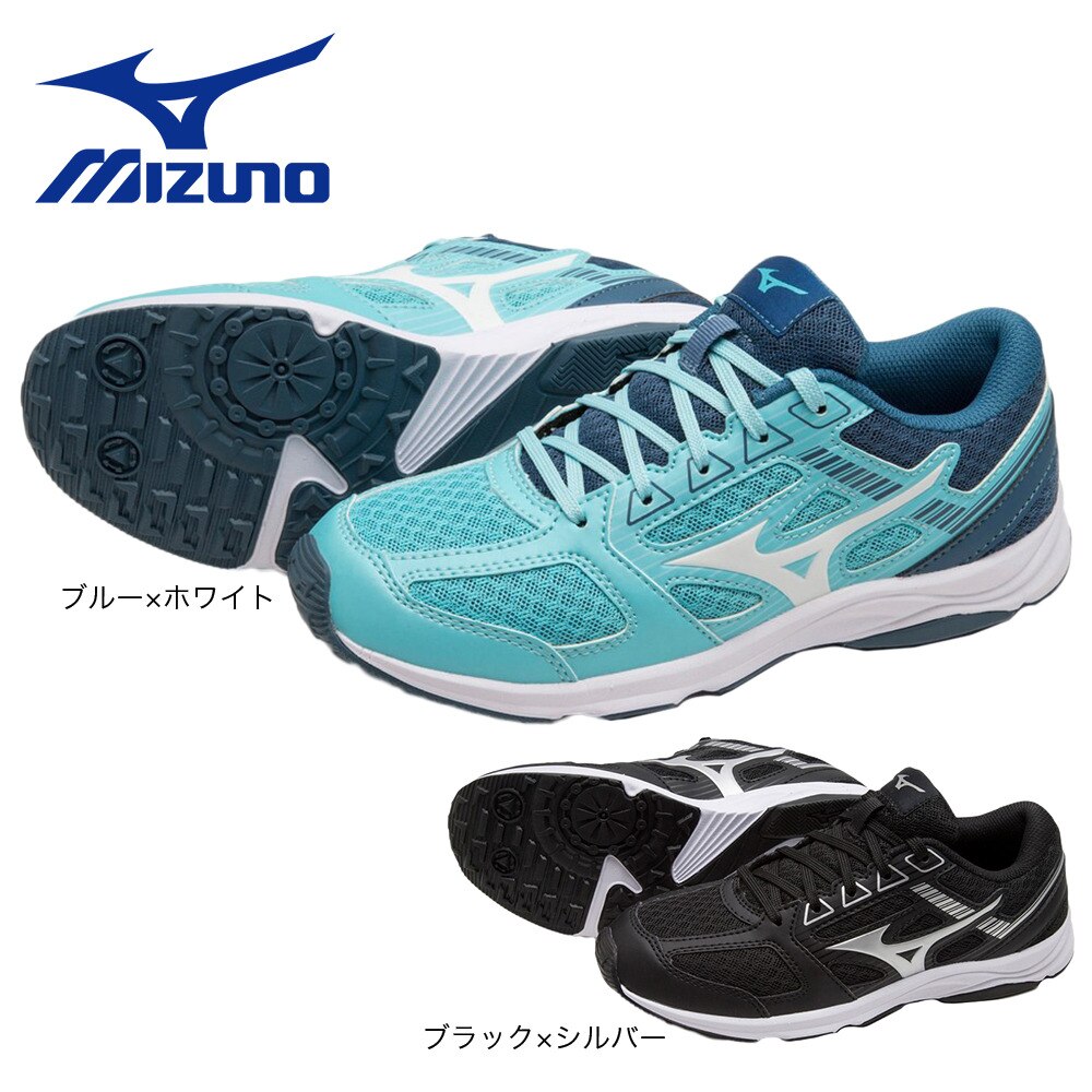 ミズノ（MIZUNO）（キッズ）ジュニアスポーツシューズ スピードスタッズ 3 ブルー ホワイト K1GC223951 スニーカー 運動会 登校