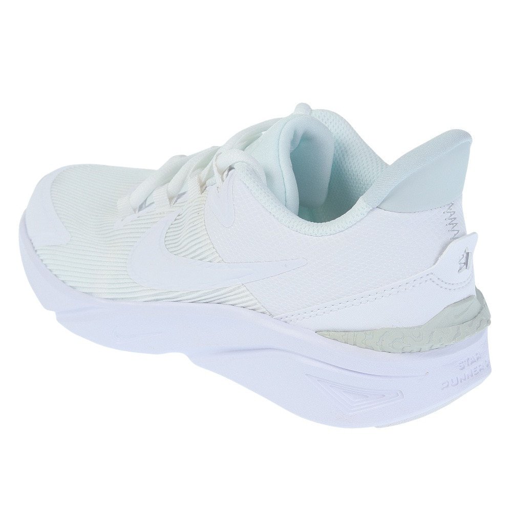 ナイキ（NIKE）（キッズ）ジュニア スポーツ シューズ スターランナー 4 NN GS ホワイト DX7615-100 スニーカー 通学 運動靴 カジュアル クッション性