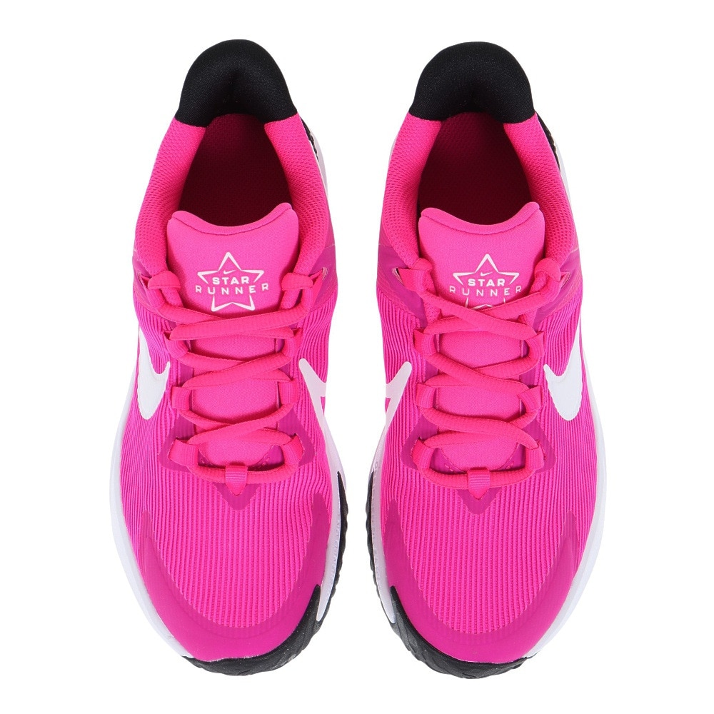 ナイキ（NIKE）（キッズ）ジュニア スポーツ シューズ スター ランナー 4 NN GS ピンク DX7615-601 スニーカー 運動会 登校 日常履き 運動靴 クッション性