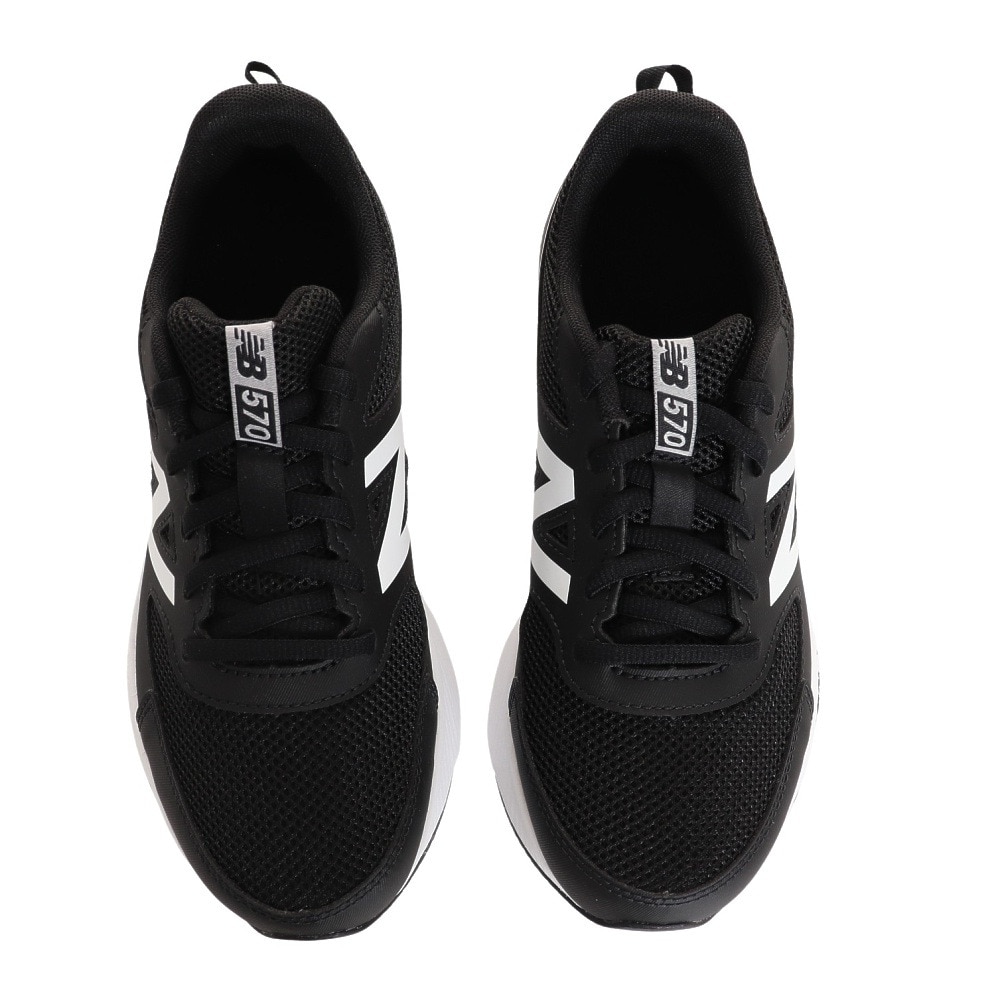 ニューバランス（new balance）（キッズ）ジュニア スポーツ シューズ 570 v3 Lace BW3 ブラック YK570BW3W スニーカー カジュアル 軽量 クッション性 安定性
