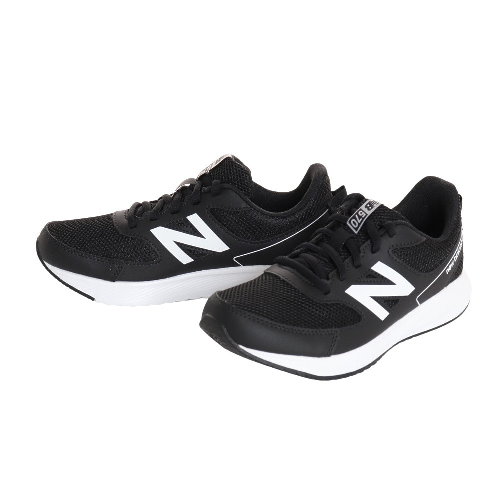 ニューバランス（new balance）（キッズ）ジュニア スポーツ シューズ 570 v3 Lace BW3 ブラック YK570BW3W スニーカー カジュアル 軽量 クッション性 安定性 